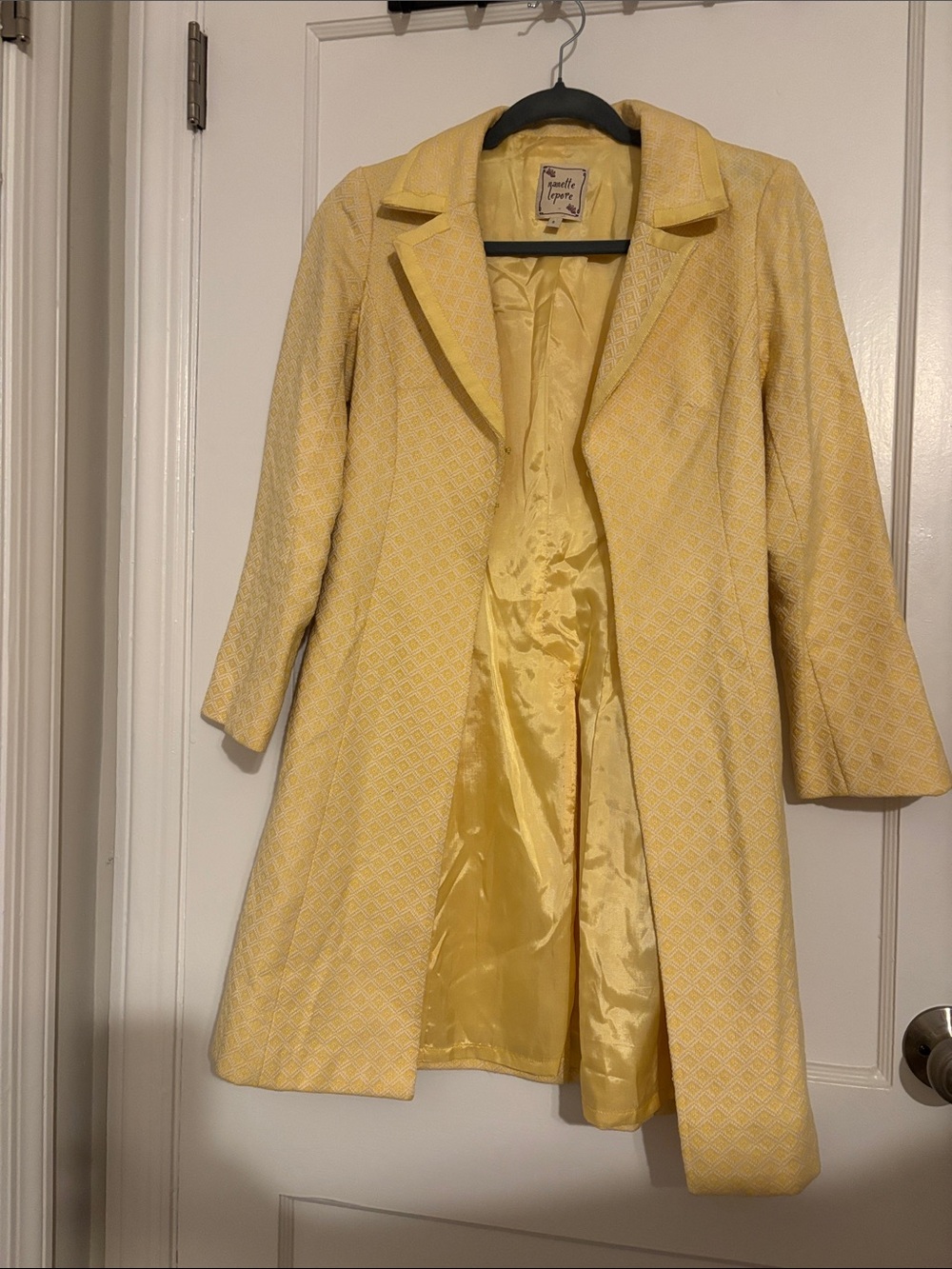 Nanette Lepore Yellow Textured Trench Coat